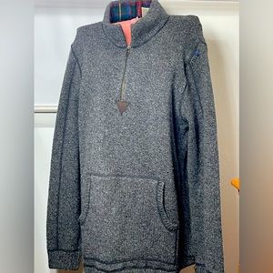 100% lame wool 1/4 zip sweater with pocket
